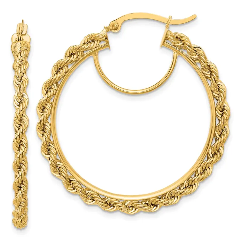14k-polished-and-d-c-rope-2-95mm-hoop-earrings