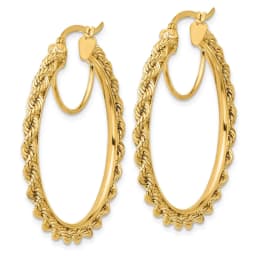 14k-polished-and-d-c-rope-2-95mm-hoop-earrings