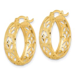 14k-polished-laser-and-diamond-cut-6-15x21mm-fancy-design-round-hoop-earrings