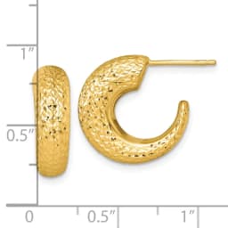 14k-polished-diamond-cut-hollow-c-hoop-post-earrings