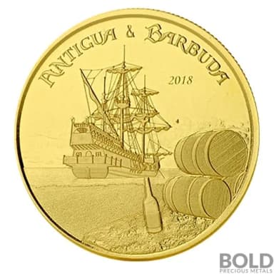 2018 Antigua & Barbuda: Barbuda Rum Runner 1 oz Gold BU