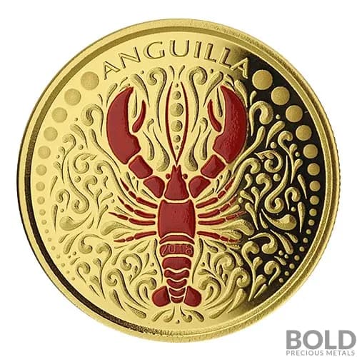2018 EC8 Anguilla Lobster 1 oz Gold Proof (Colored)