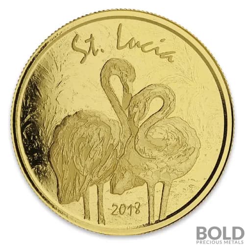 2018 EC8 St. Lucia Flamingo 1 oz Gold BU
