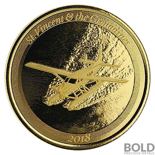 2018 EC8 St Vincent Grenadines Seaplane 1 oz Gold BU