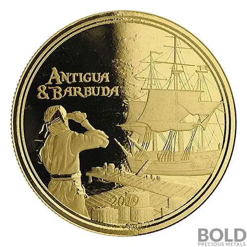 2019 Antigua & Barbuda: Barbuda Rum Runner 1 oz Gold BU