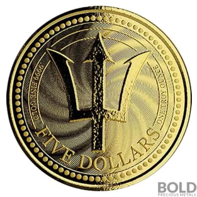 2019 Barbados Trident Gold 1 oz BU