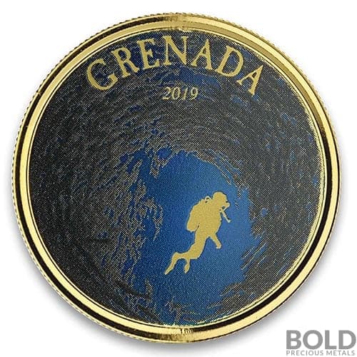 2019 EC8 Grenada: Diving Paradise 1 oz Gold Proof (Colored)