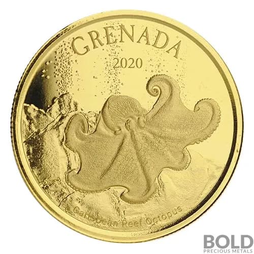 2020 EC8 Grenada: Octopus 1 oz Gold BU