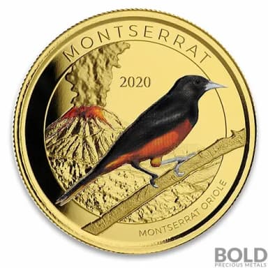 2020 Gold Montserrat Oriole 1 oz Colored Proof