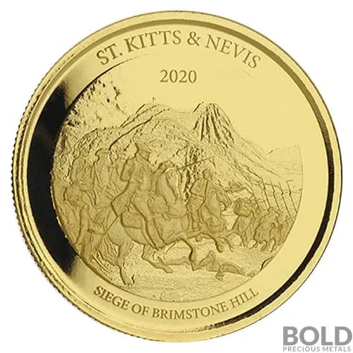 2020 EC8 St Kitts & Nevis Brimstone Hill 1 oz Gold BU