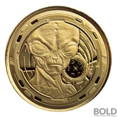 2022 Gold Ghana Alien 1/10 oz BU