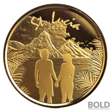 2022 Gold 1 oz St. Lucia: Romantic Couple BU