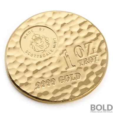 Gold Round Scottsdale Tombstone Hammered - 1 oz