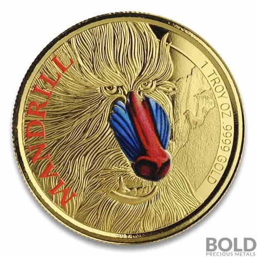 2020 Cameroon Mandrill Monkey 1 oz Gold Proof (Colored)