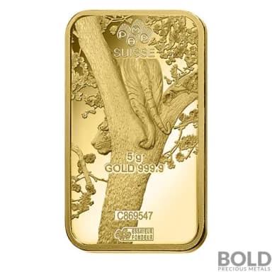 2022 PAMP 5 gram Lunar Tiger Gold Bar