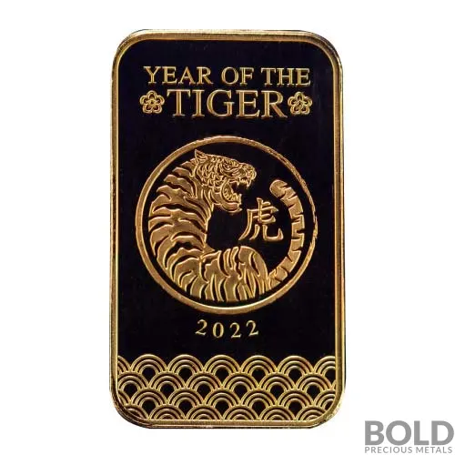 2022 Gold Bar Lunar Tiger Scottsdale - 1 oz