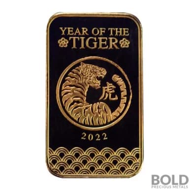 2022 Scottsdale Year of the Tiger 1 oz Gold Bar