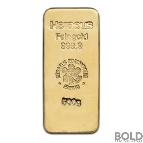 Gold 500 Gram Argor-Heraeus Cast Bar