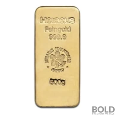 Gold 500 Gram Argor-Heraeus Cast Bar