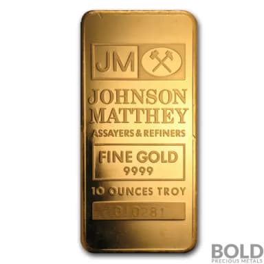 Gold Bar Johnson Matthey - 10 oz