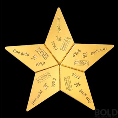Gold 5 Gram Bar Valcambi Star Combi - 5x1 gram