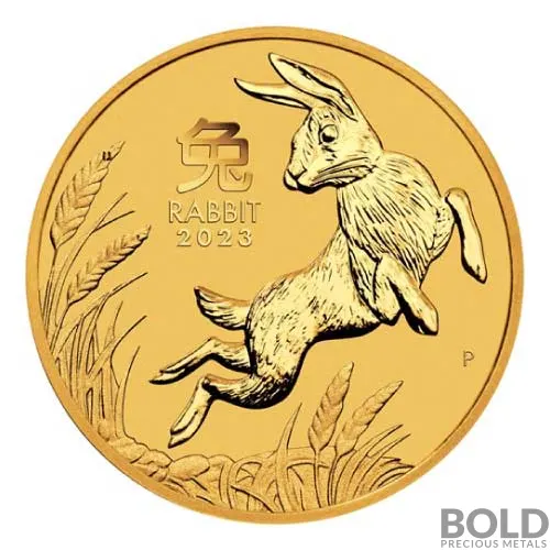 2023 Gold 1/2 oz Perth Lunar Year of the Rabbit BU