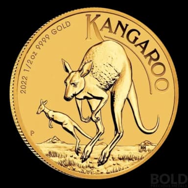2022 Australian Perth Kangaroo 1/2 oz Gold BU