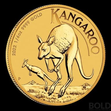 2022 Australian Perth Kangaroo 1/4 oz Gold BU