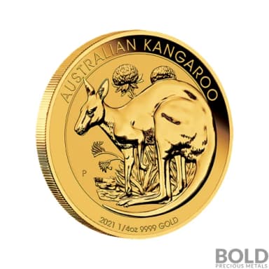2021 Australian Perth Kangaroo 1/4 oz Gold BU