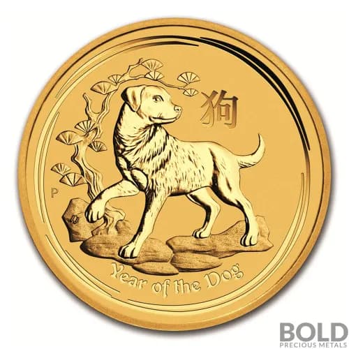2018 Gold Australia Lunar Dog - 1/4 oz