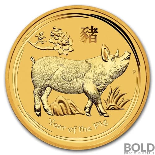 2019 Gold Australia Lunar Pig - 1/10 oz