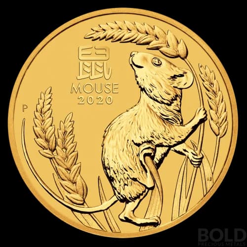 2020 Gold 1/2 oz Australia Perth Lunar Mouse