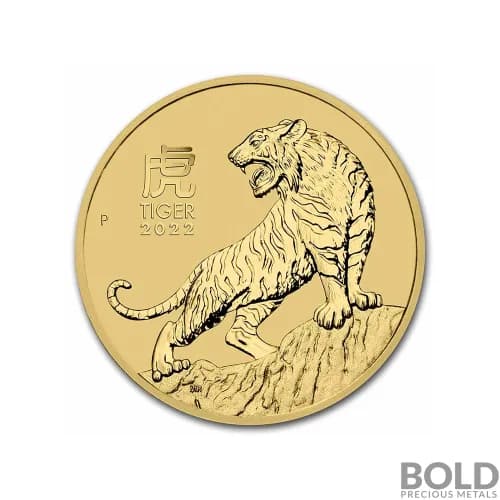 2022 Australia Perth Lunar Year of the Tiger 1/2 oz Gold BU