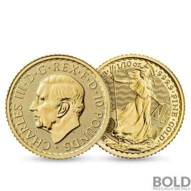 2023 Gold Royal Mint Britannia 1/10 oz BU - King