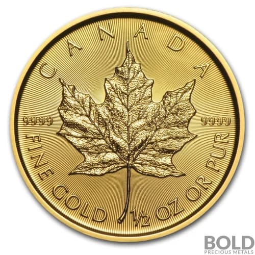2019 Gold Canadian Maple Leaf - 1/2 oz