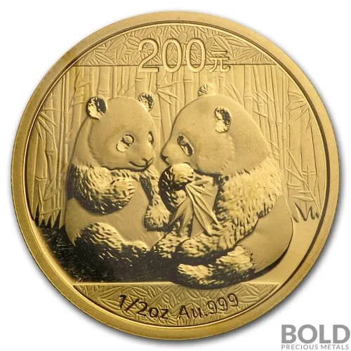 1/2 oz Chinese Gold Panda Coin (Random Year)
