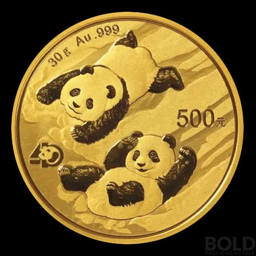 2022 China Panda 30 gram Gold BU