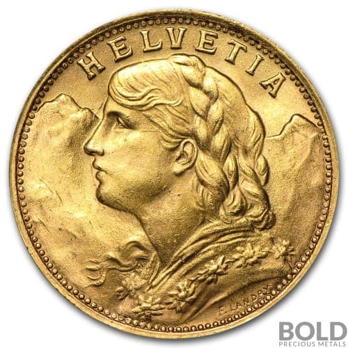 Swiss 20 Franc Gold Coin (0.1867 oz)