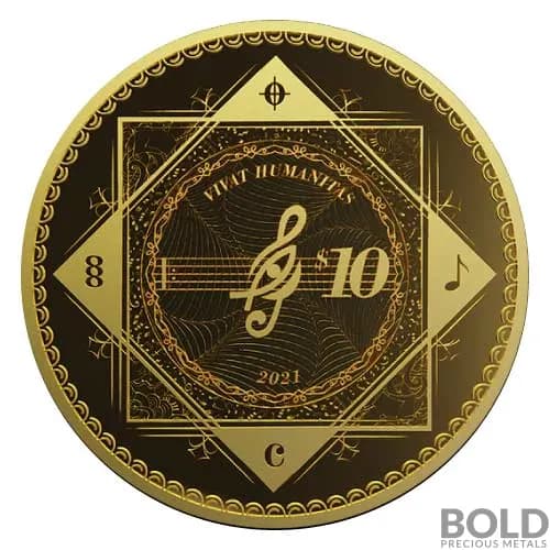 2021 Gold Tokelau Vivat Humanitas 1/10 oz Prooflike