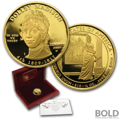 2007-W Gold Dolley Madison Proof - 1/2 oz