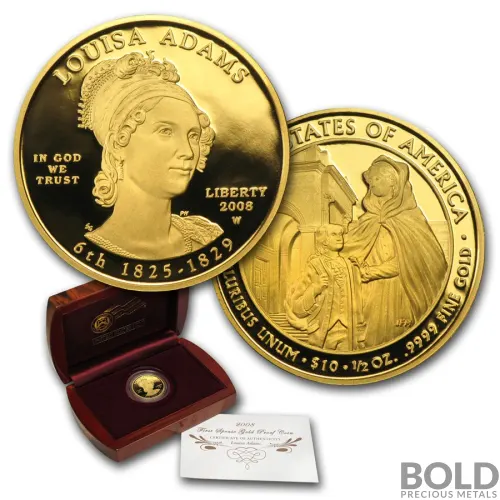 2008-W Gold Louisa Adams Proof - 1/2 oz