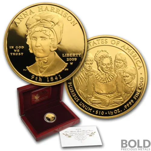 2009-W Gold Anna Harrison Proof - 1/2 oz