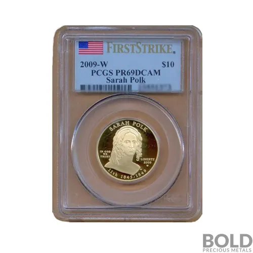 2009-W Gold Sarah Polk PCGS PR69 DCAM - 1/2 oz