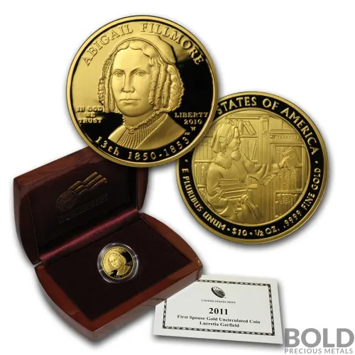 2010-W Gold Abigail Fillmore Proof - 1/2 oz