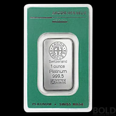 Platinum Argor Heraeus Bar - 1 oz