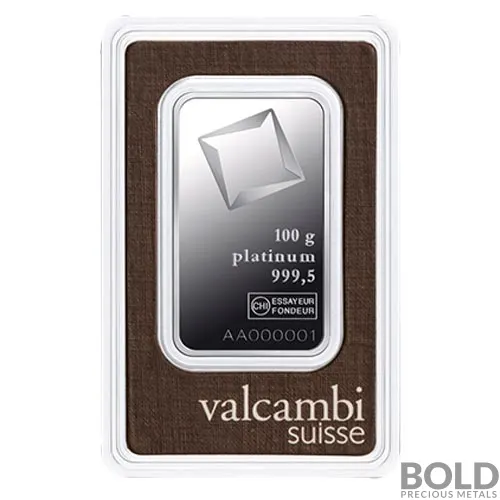 Platinum Bar Valcambi - 100 Gram