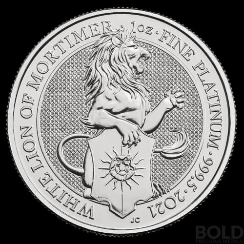 2021 Platinum Great Britain Queen's Beasts (White Lion) - 1 oz