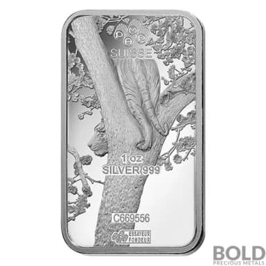 2022 PAMP 1 oz Lunar Tiger Silver Bar