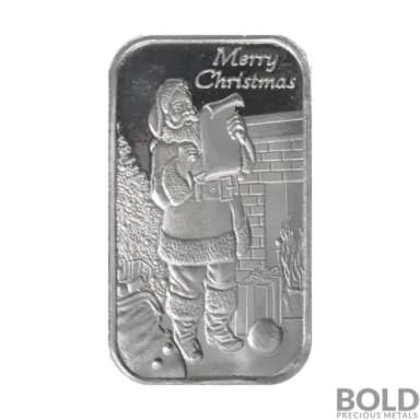Silver - 1 oz Christmas Bar (Santa's List)