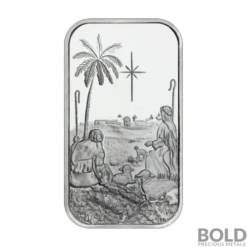 Silver - 1 oz Christmas Bar (Shepherds Following Star)